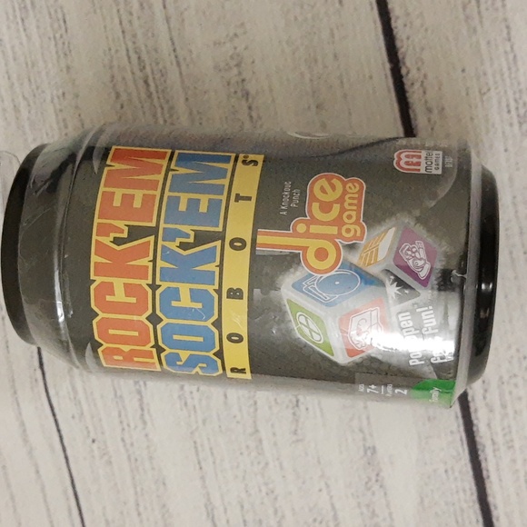 Rock'em Sock'em Dice Game In A Can Mattel Games Portable Travel Game SEALED - Picture 2 of 8